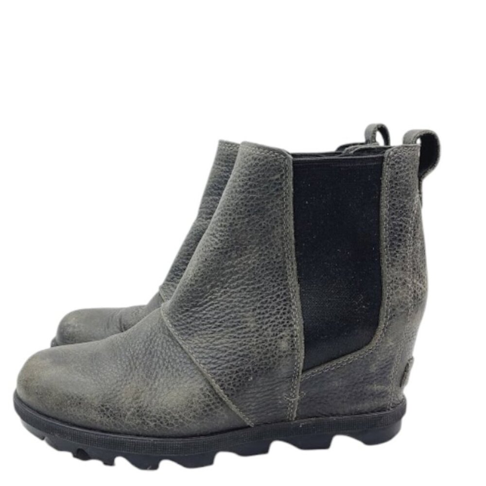 Sorel Women's Green‎ Joan Of Arctic Wedge II NL3346-052 Leather Ankle Bootie 7.5